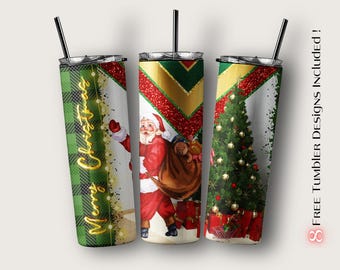 Santa Claus Tumbler Wrap, Christmas Sublimation Design (Digital Download)