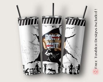 Fitness Tumbler Wrap: GYM Bodybuilding Sublimation Design (Digital Download)