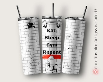 Funda para vaso deportivo: Diseño motivacional para el gimnasio (Descarga digital)