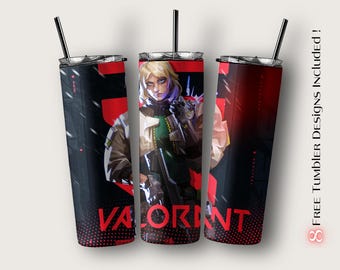 Diseño de sublimación para vasos Valorant Deadlock (Descarga digital)