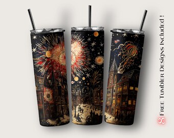 Christmas Tumbler Wrap, Santa Claus Sublimation Design (Digital Download)