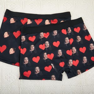 Cadeaux photo personnalisés pour petit ami/mari, Boxers personnalisés, Sous-vêtements rigolos avec un visage, Cadeaux d'anniversaire/anniversaire personnalisés pour lui