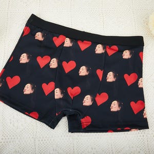 Roupa íntima personalizada para homens, roupa íntima com foto, boxers de rosto, boxers personalizados, presentes de dia dos namorados, boxers personalizados com foto