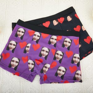 Sous-vêtements avec photo, sous-vêtements personnalisés pour homme, caleçons personnalisés, caleçons visage, cadeau photo personnalisé pour petit ami/mari