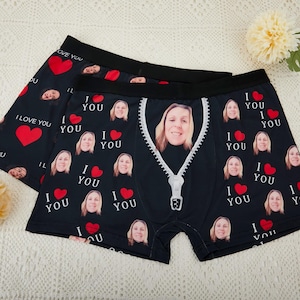 Sous-vêtements personnalisés pour hommes, boxers personnalisés avec photo, sous-vêtements avec photo, boxers personnalisés, cadeau d'anniversaire pour lui