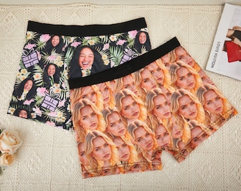 Personalized Boxers for Husband, Custom Face Underwear,Picture on Boxer Briefs, Funny Wedding Gift for Bridegroom,Boyfriend Birthday Gift