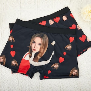 Roupa íntima personalizada para homens, boxers personalizados com imagem, roupa íntima com foto, boxers personalizados, presente de aniversário/aniversário para ele