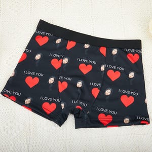 Sous-vêtements personnalisés pour homme, sous-vêtements avec photo, boxers visage, boxers personnalisés, cadeaux pour la Saint-Valentin, boxers personnalisés avec photo