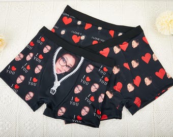 Custom Face Boxers with Name for Anniversary,Custom Boxer Briefs, Picture on Boxer Briefs, Photo Boxers for Men/Boyfriend/Husband