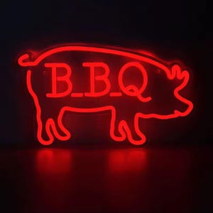Barbecue bbq LED neonreclame verstelbare helderheid wanddecoratie woonrestaurant keuken