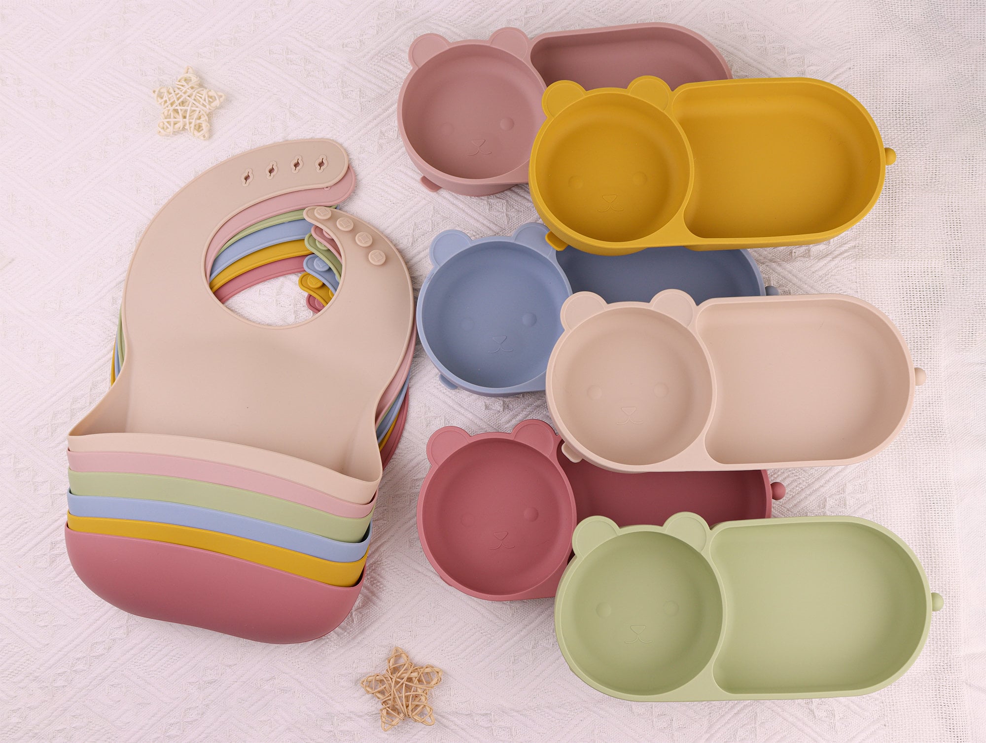 Personalised Silicone Weaning Set,Custom Baby Plate,Cartoon Weaning Set for Toddler Baby Kids,Feeding Set with Name,Baby Shower Gift