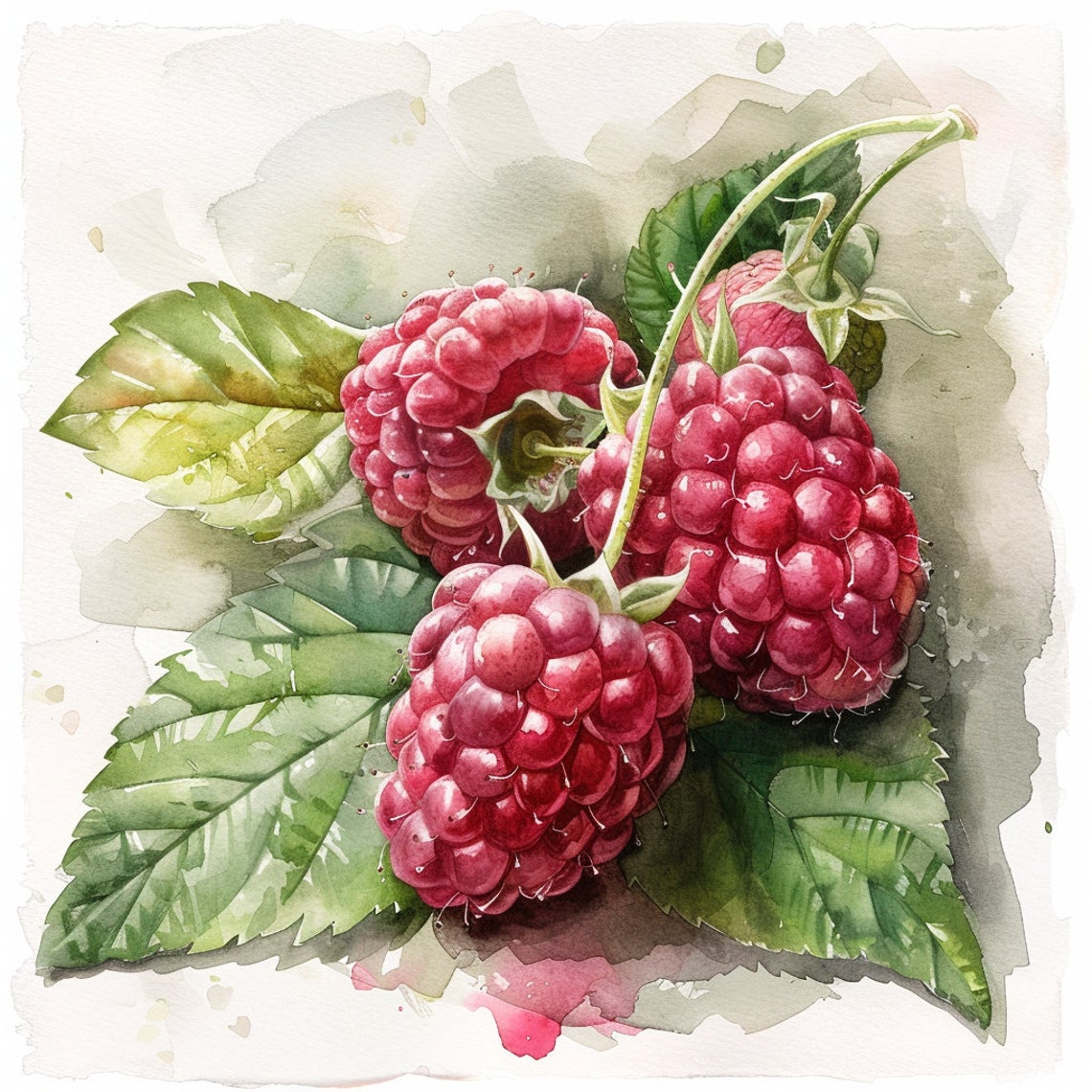 Raspberry Fruit Clipart, Raspberries Images, Watercolor Clip Art ...