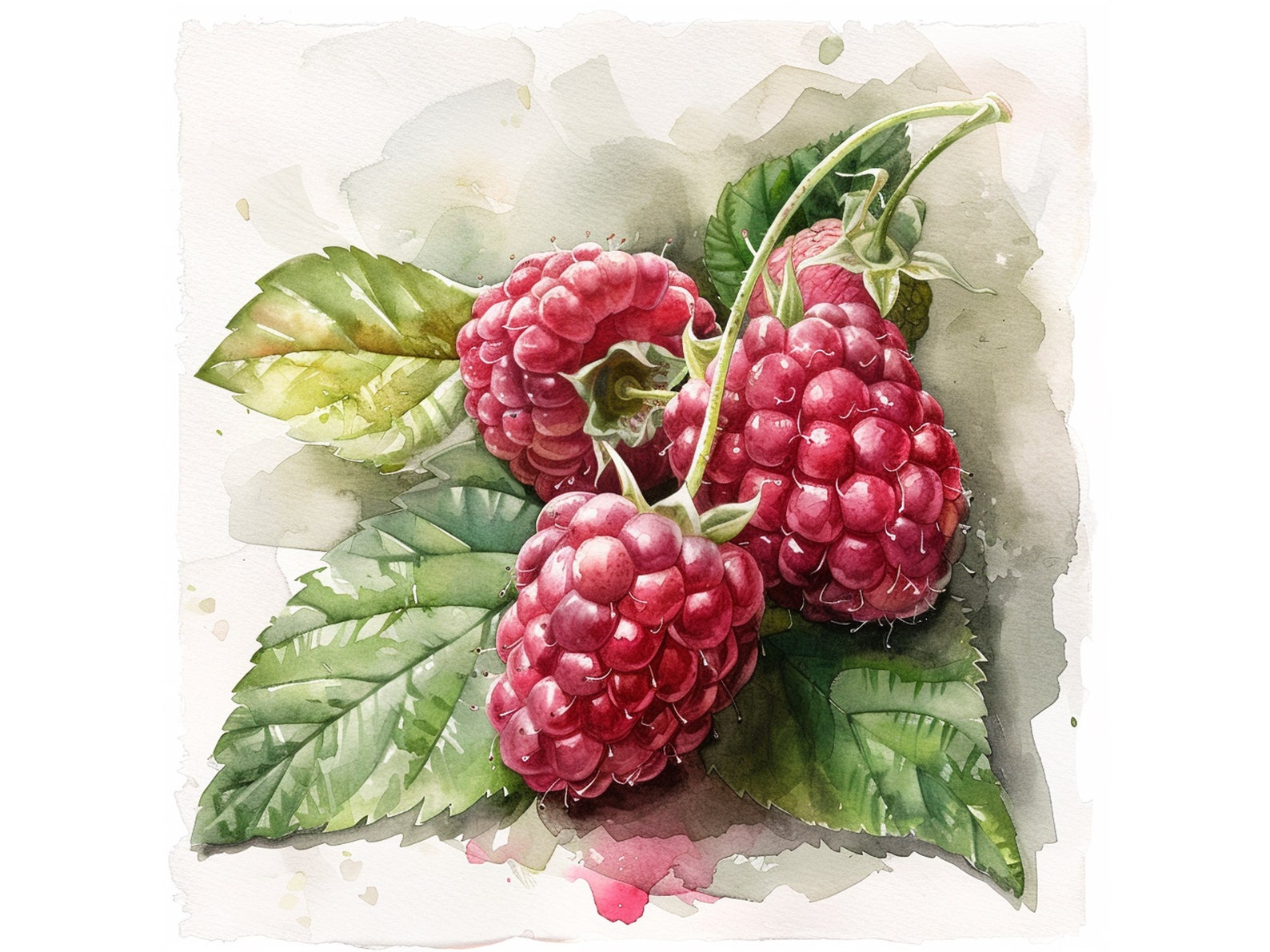Raspberry Fruit Clipart, Raspberries Images, Watercolor Clip Art ...