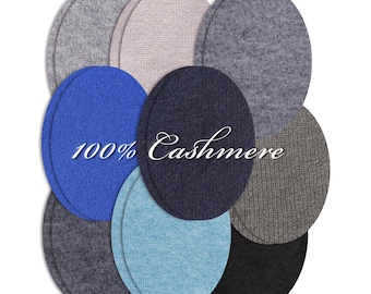 Pair Cashmere Elbow Patches - Sweater Repair - Knit Patches - Iron on & Sew on - Fix Holes - Handmade Mending - Fix Worn Elbows
