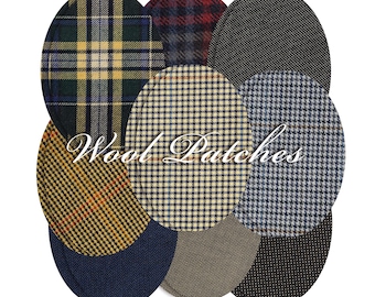 Wool Elbow Patches: Sew-on Sweater Patches, Tartan & Herringbone