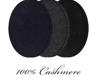 Pair Cashmere Elbow Patches - Sew on - Sweater Repair - Fix Worn Elbows - Mending Patches - Fix Holes - Navy Blue - Charcoal - Black