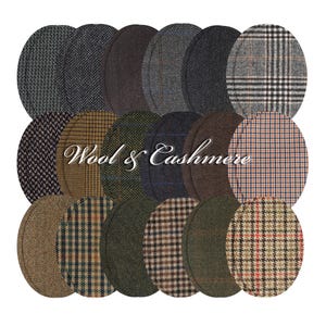 Parches de lana y cachemira a cuadros para coderas: Reparación de suéteres de cachemira (par)