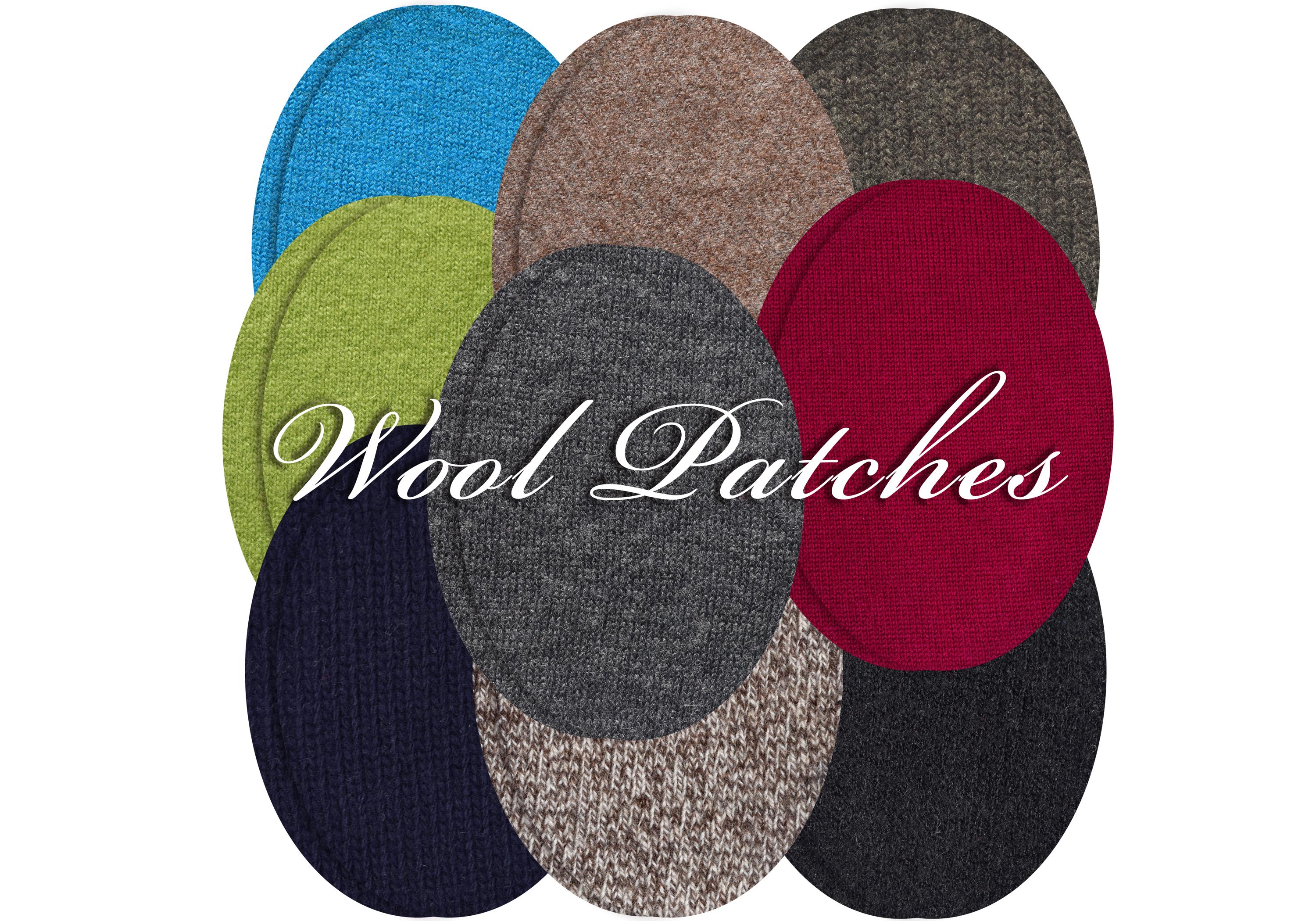 Wool Oval Elbow Patches: Knit Sweater Repair - (Pair)