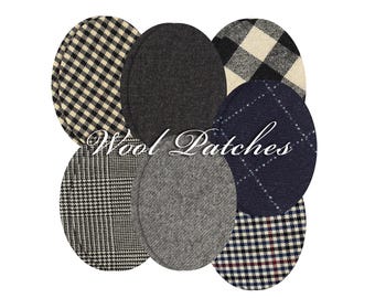 Wool Elbow Patches: Oval Sew-on Patches Sweater Cashmere (Pair)