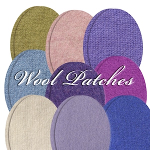 Wool Elbow Patches: Knit Sweater Repair, Sew-on Pair