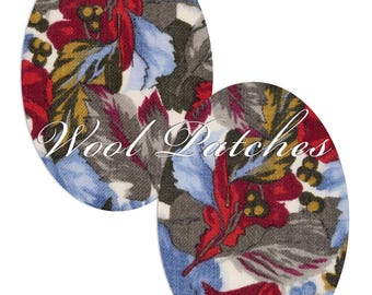 Floral Wool Elbow Patches: Sew-on Sweater Repair