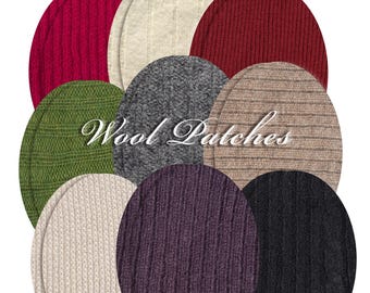 Wool Oval Elbow Patches: Jumper Knit Repair - (Pair)