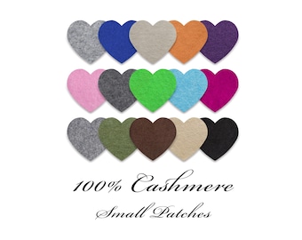 Cashmere Heart Applique: Sew On Patch, Sweater Repair - Repair Holes - Worn elbows - One piece