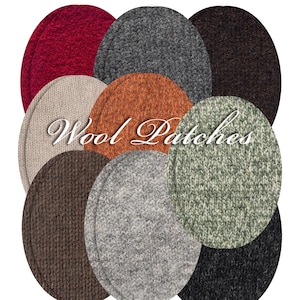 Wool Oval Elbow Patches: Knit Cashmere Sweater Repair, Sew-on Pair