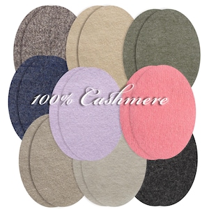 Remendos de cotovelo em malha 100% cashmere: par para costurar em suéteres - Repara furos - Cotovelos desgastados