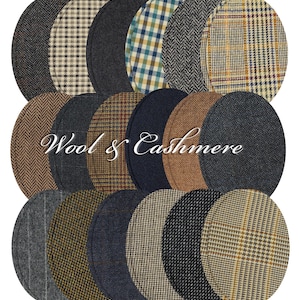 Elleboogpatches van wol-kasjmier: ovale visgraat opnaaibare truipatches / ruitjes / visgraat / paar