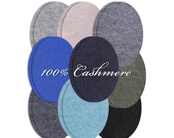 100% Cashmere Elbow Patches: Sew-on Knit Sweater Repair (Pair)