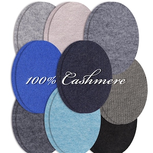 Elleboogstukken 100% kasjmier: opgenaaide gebreide trui reparatie (paar) reparatiegaten - versleten ellebogen