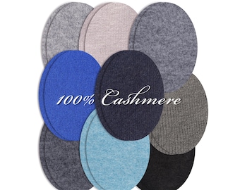 100% Cashmere Elbow Patches: Sew-on Knit Sweater Repair (Pair) Repair Holes - Worn elbows