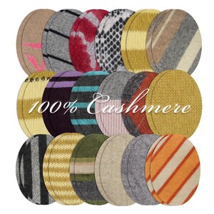 100% Cashmere Elbow Patches: Sew-on Knit Sweater Repair (Pair)