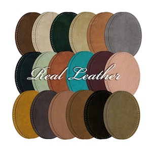 Toppe ovali in vera pelle morbida e pregiata per gomiti: coppia di toppe per la riparazione di giacche e maglioni morbidi