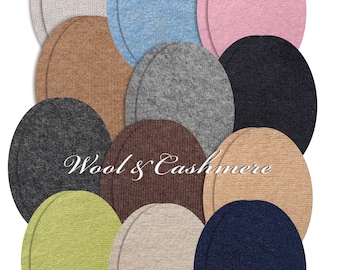 Wool Cashmere Elbow Patches: Sew-on Sweater Repair Pair