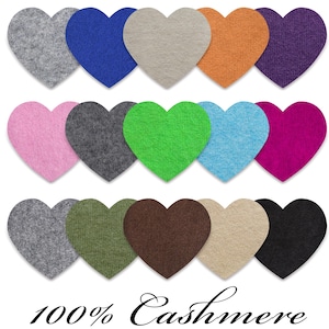 Toppe a forma di cuore in cashmere al 100%: applicazione da cucire, riparazione maglioni