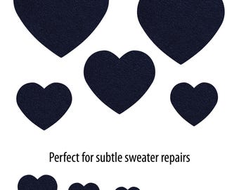 Patches kasjmier trui harten - ontwerp met hartjes - elleboogpatches - herstelpatches - opnaaien en opstrijken - trui repareren - versleten ellebogen repareren
