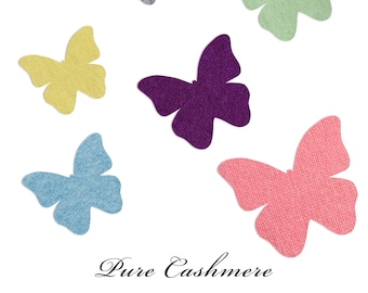 Single Small Patch 100% Cashmere Butterfly Collection - Handmade Sweater Patches Mending Patches - Fix Hole - Repair Worn Knit Sweater