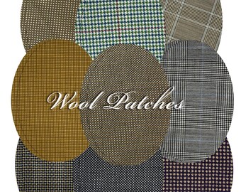 Wool Elbow Patches: Sew-on Sweater Repair - Glen Check Hopsack