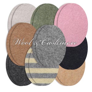 Wool Cashmere Elbow Patches: Sew-on Sweater Repair Pair