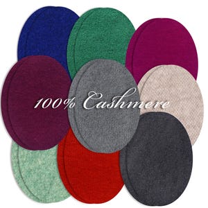 100% Cashmere Elbow Patches: Knit Sweater Repair, Sew-on Pair
