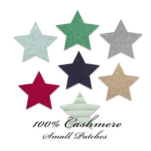 Single Star Pure Cashmere Patches - Sew On & Iron on - Sweater Repair - Stars Design