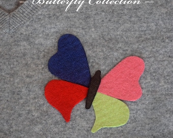 Custom Butterfly Elbow Patches 100% Cashmere Sew On Sweater Repair Handmade Knit Mending Patches - Butterfly Collection