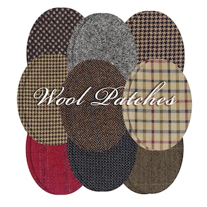 Elleboogpatches van Houndstooth-wol: opgenaaide kasjmier trui reparatie (paar)