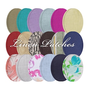 Toppe ovali in lino per gomiti: da cucire per riparare maglioni (coppia)