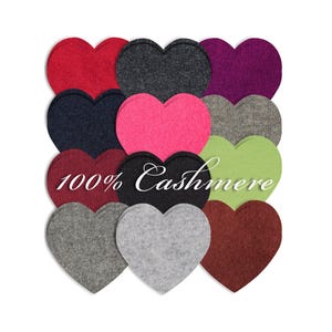 Coudières 100 % cachemire : réparation de pulls à coudre - Paire de motifs coeurs - Réparer les trous - Coudes usés