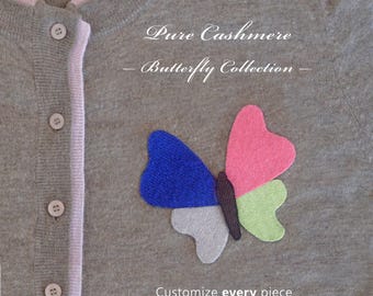 Custom Butterfly Elbow Patches 100% Cashmere Sew On Sweater Repair Handmade Knit Mending Patches - Butterfly Collection