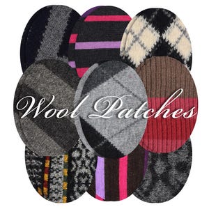 Wollen ovale elleboogpatches: reparatie gebreide trui: opnaaien (paar)