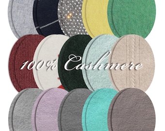 Pair 100% Cashmere Elbow Patches - Sweater Repair - Knit Patches - Sew on Iron on - Fix Holes - Handmade Mending - Fix Worn Elbows